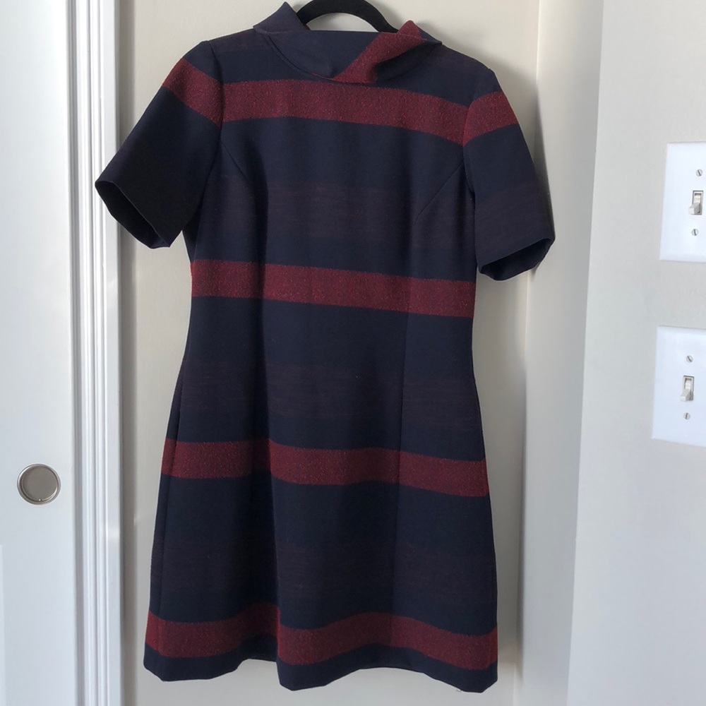 Tahari High Collar Tailored Dress